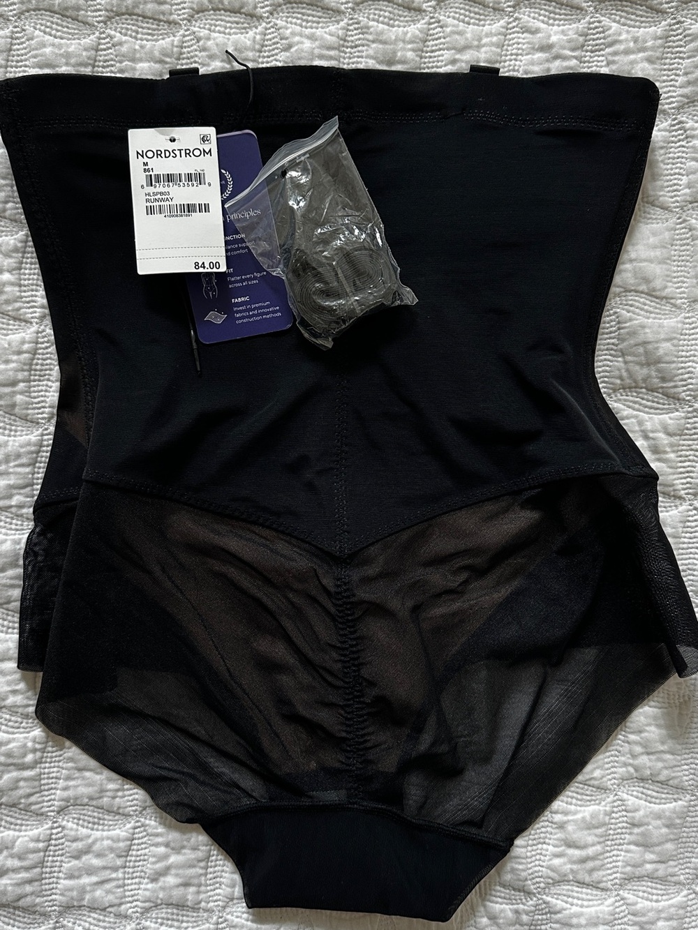 Honeylove Black High-Waist Shaping Brief with Sheer Panels